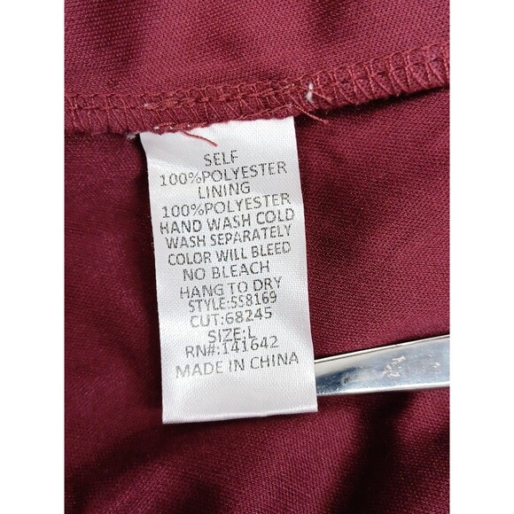 Anthropologie She + Sky Tiered Red Burgundy Womens Sz L Long Sleeve - Picture 8 of 8